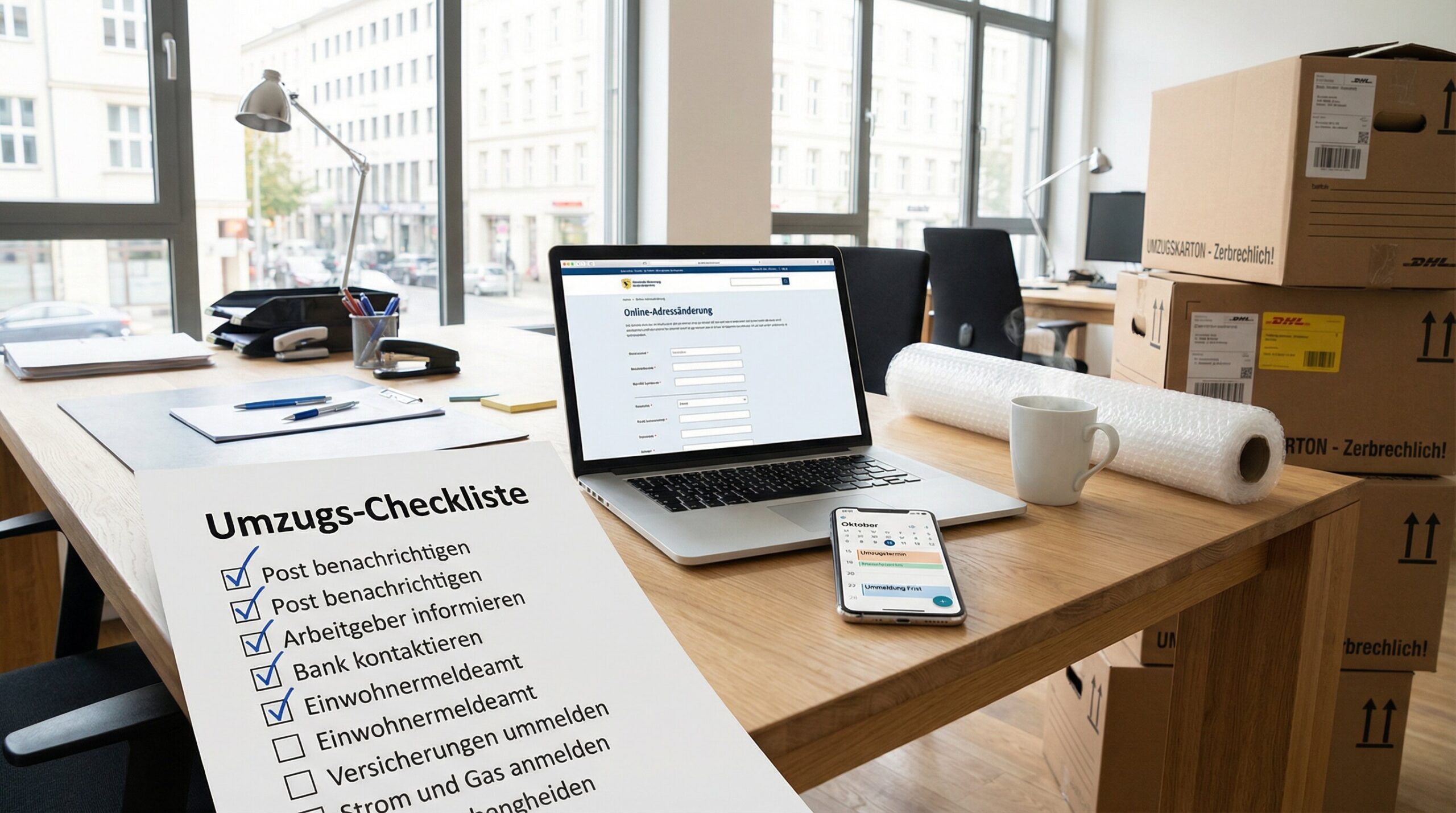 Umzug ummelden - Checkliste