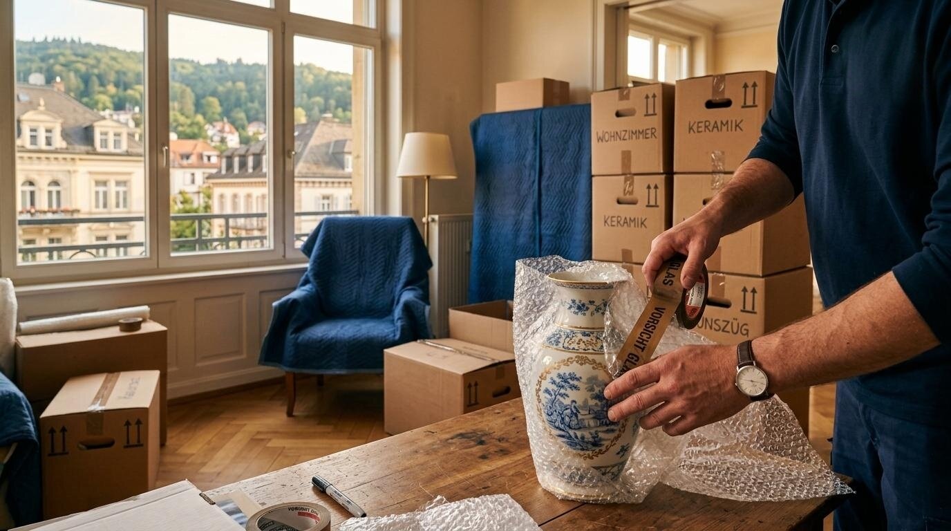 Inventar beim Umzug in Baden Baden wird eingepackt