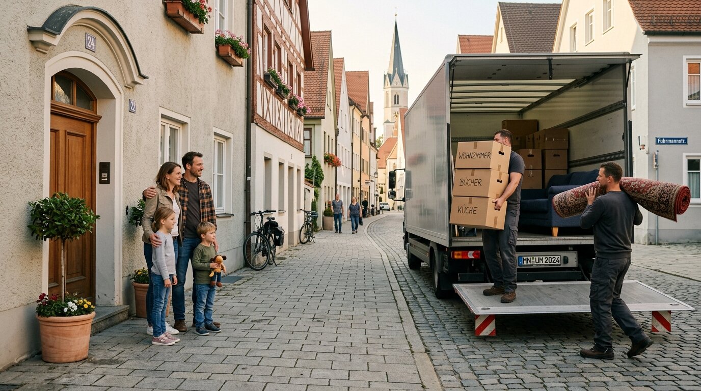 Umzug einer Familie in Mindelheim