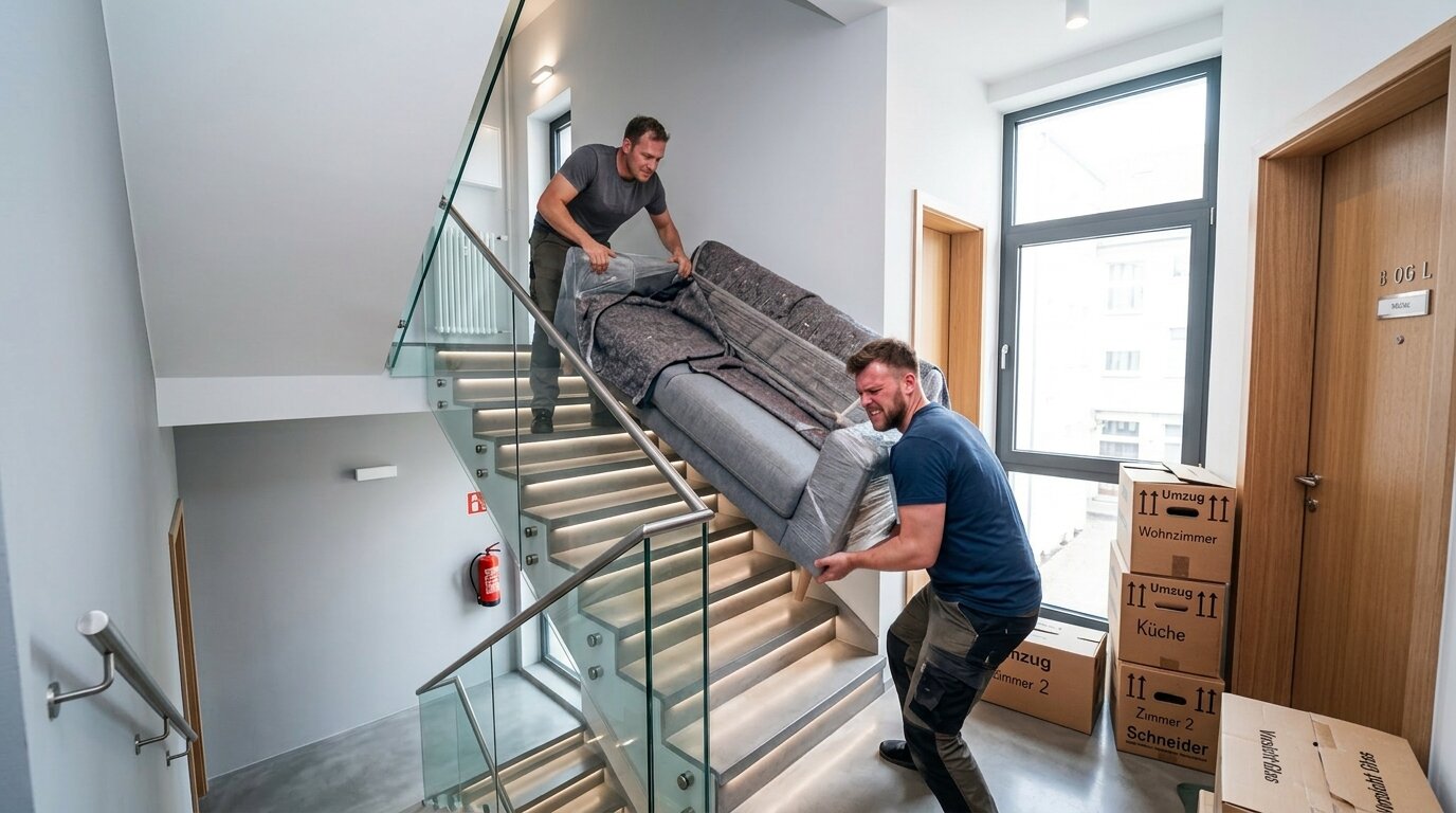 Treppenhaus beim Umzug in Hannover