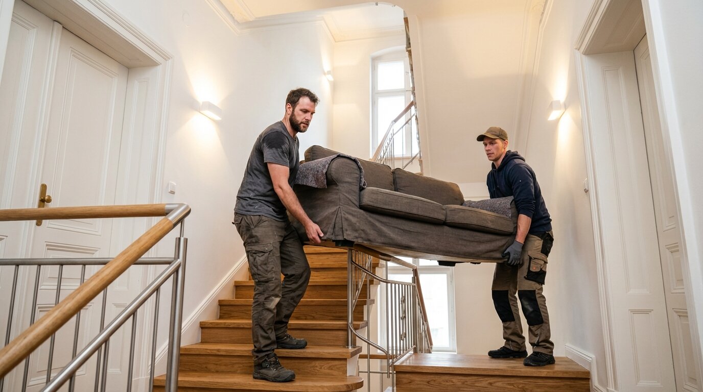 Umzug in Berlin - Modernes Treppenhaus