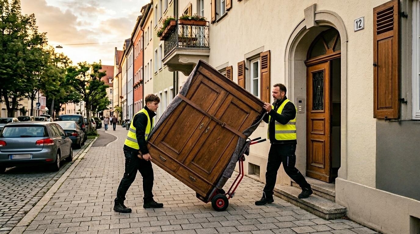 Umzugshelfer mit Möbeln in Regensburg