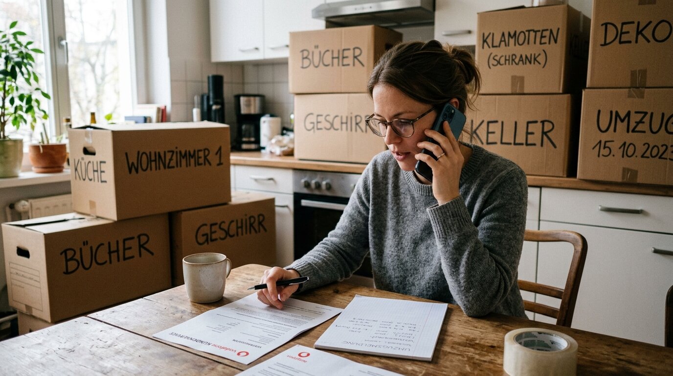 Vodafone Vertrag umziehen